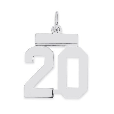 Pendant Number 20 Polished Sterling Silver Small QSS20, MPN: QSS20, 883957100692