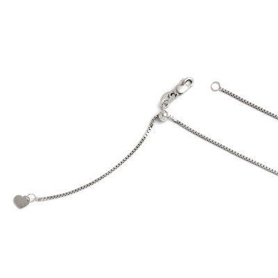 Leslie&#39;s Adjustable Box Chain 22 Inch - 10k White Gold HB-5191-22, MPN: 5191-22, 886774543048