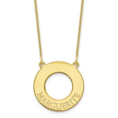 Open Circle with 1 Name Necklace 10k Gold 10XNA761Y, MPN: 10XNA761Y, 196904158449