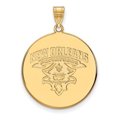 University of New Orleans x-Large Disc Pendant 14k Yellow Gold 4Y022UNO, MPN: 4Y022UNO, 886774876504