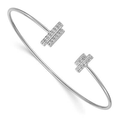 Flexible Bangle 14k White Gold Diamond BM3714-025-WA, MPN: BM3714-025-WA, 883957252131
