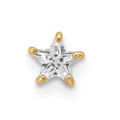CZ Diamond Star Labret Face Jewelry 14k Gold BD118, MPN: BD118, 883957963310