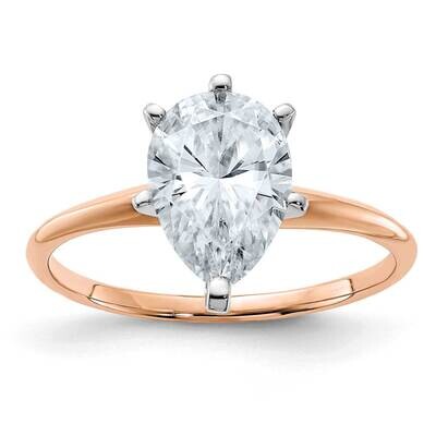 2ct. 10x7mm D E F Pure Light Pear Moissanite Solitaire Ring 14k Rose Gold RGSH15A-15MP, MPN: RGSH15…