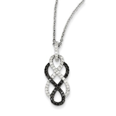 Black &amp; White Diamond Pendant Sterling Silver QP2177, MPN: QP2177, 886774309903