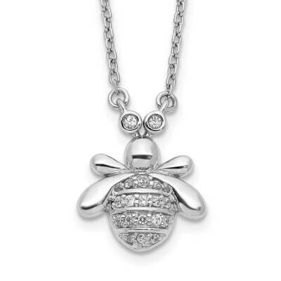 Diamond Bee 18 Inch Necklace 14k White Gold PM3760-010-WA, MPN: PM3760-010-WA, 883957275246