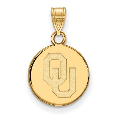 University of Oklahoma Small Disc Pendant 14k Yellow Gold 4Y034UOK, MPN: 4Y034UOK, 886774879673