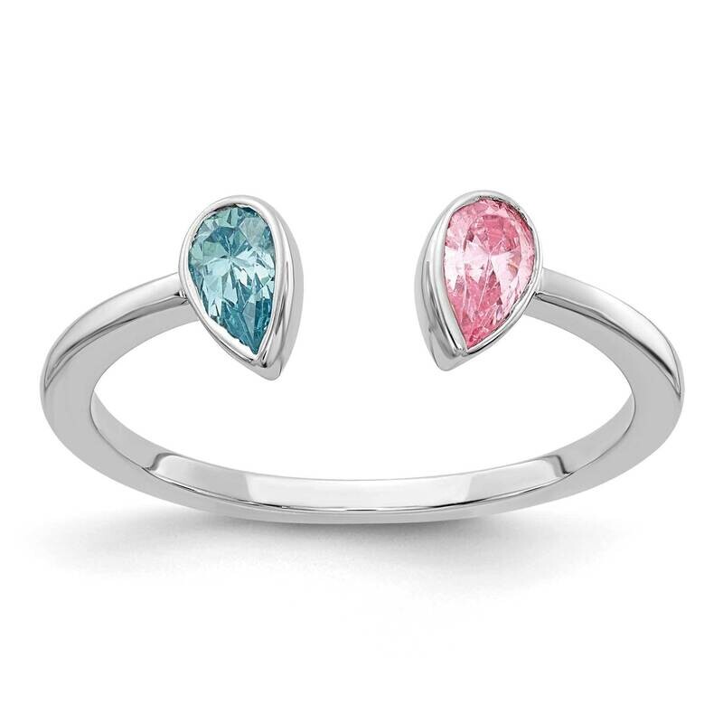 Blue Topaz &amp; Pink Tourmaline Ring 14k White Gold RM4295-BT/PT-WA, MPN: RM4295-BT_PT-WA, 883957311951