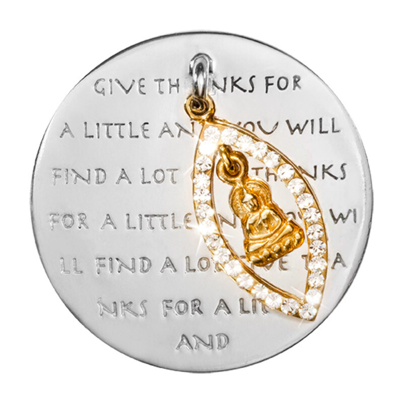 Nikki Lissoni Buddha: Be Thankful Dangle Silver-Plated 33mm Coin C1481SM, MPN: C1481SM, 87188192303…