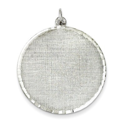 Round Patterned Disc Charm Engravable Sterling Silver QM469/27, MPN: QM469/27, 883957540672