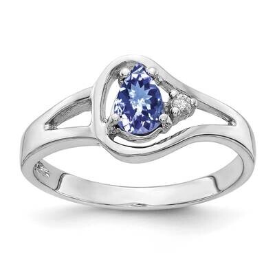 6x4mm Pear Tanzanite AA Diamond Ring 14k White Gold Y2071T/AA, MPN: Y2071T/AA, 883957692876
