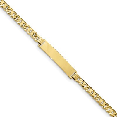 7 Inch Flat Curb Link ID Bracelet 10k Gold 10LID74-7, MPN: 10LID74-7, 191101598135