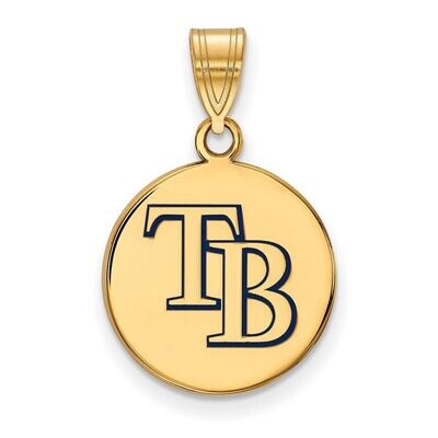Tampa Bay Rays Medium Enamel Disc Pendant Gold-plated Silver GP011DEV, MPN: GP011DEV, 886774912455
