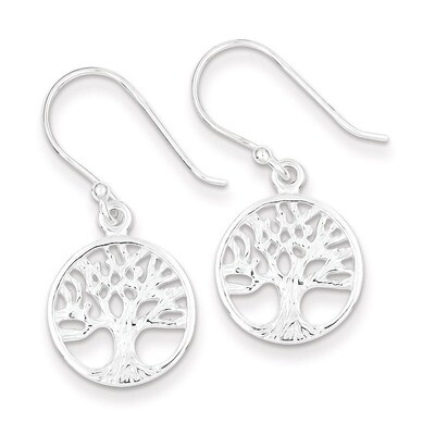 Filigree Tree Dangle Earrings Sterling Silver Polished QE7074, MPN: QE7074, 886774372815