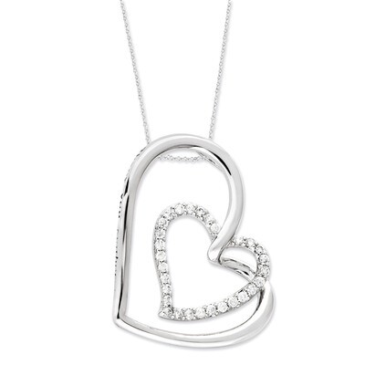 Diamond Thank You Mother 18 Inch Hearts Necklace Sterling Silver Antiqued QSX439, MPN: QSX439, 8867…