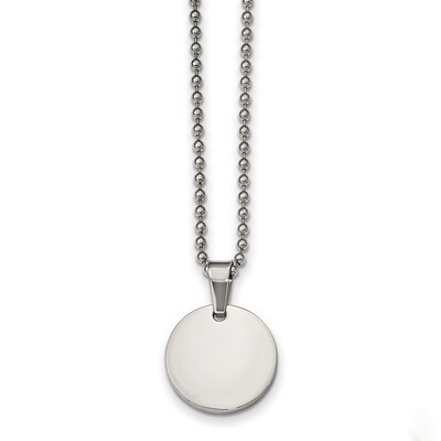 Round 2.0mm Dog Tag Necklace Stainless Steel Brushed &amp; Polished SRN2333-24 by Chisel, MPN: SRN2333-…