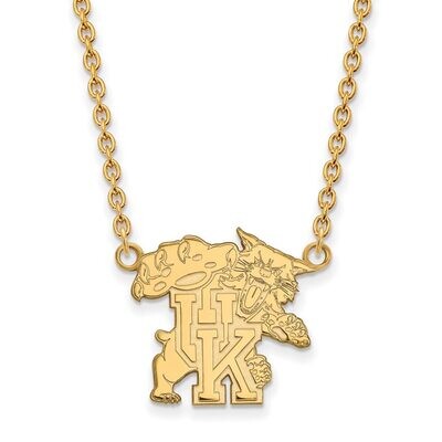 University of Kentucky Large Pendant with Chain Necklace Gold-plated Silver GP057UK-18, MPN: GP057U…