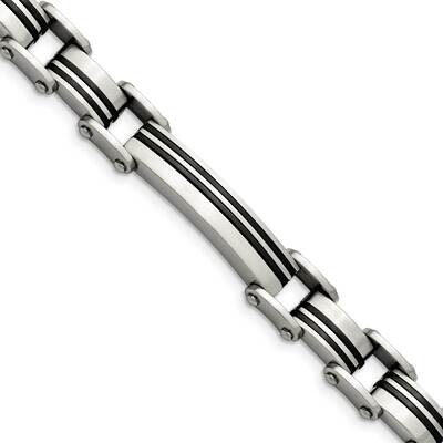 Black IP-plated Bracelet Stainless Steel Brushed SRB1373-8.75 by Chisel, MPN: SRB1373-8.75, 8867749…