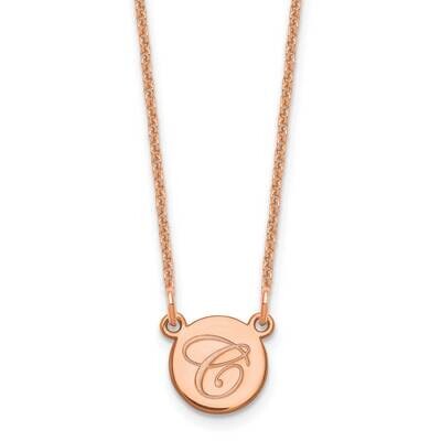 Circle with Script Initial Necklace 14k Rose Gold Small XNA723R, MPN: XNA723R,