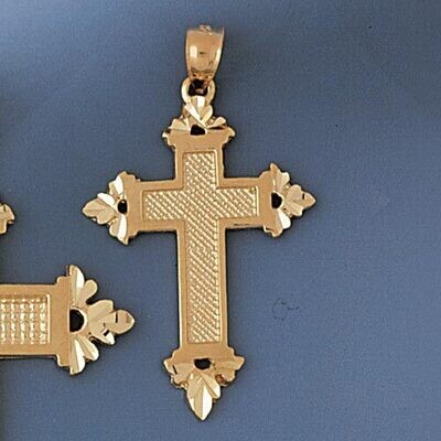 Dazzlers Jewelry Cross Pendant Necklace Charm Bracelet in Yellow, White or Rose Gold 7963, MPN: DZ-…