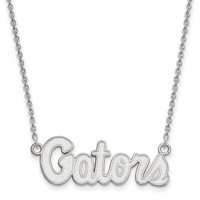 University of Florida Small Pendant with Chain Necklace 14k White Gold 4W049UFL-18, MPN: 4W049UFL-1…