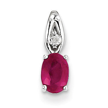 Ruby Diamond Pendant 14k White Gold Genuine XBS316, MPN: XBS316, 883957857787