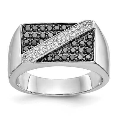 Black and White Diamond Mens Ring 14k White Gold RM5829-BK-050-WA, MPN: RM5829-BK-050-WA, 883957386…