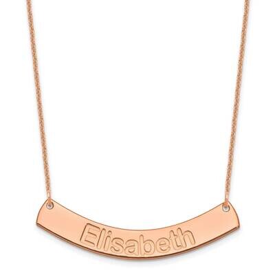Polished Curved Arial Rounded Bar Necklace 14k Rose Gold Medium XNA1239R, MPN: XNA1239R,