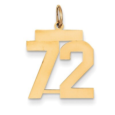 Number 72 Charm 14k Gold Medium Polished LM72, MPN: LM72, 883957135885