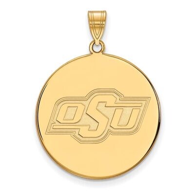 Oklahoma State University x-Large Disc Pendant 14k Yellow Gold 4Y066OKS, MPN: 4Y066OKS, 886774886862