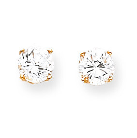 5.75mm Cubic Zirconia stud earrings 14k Gold XD12CZ Diamond, MPN: XD12CZ, 883957087733