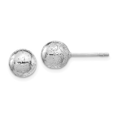 Leslie&#39;s Radiant Essence 8mm Ball Post Earrings Sterling Silver Rhodium-plated HB-QLE1271, MPN: QLE…