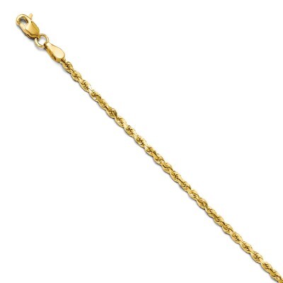 Leslie&#39;s 2.5mm Diamond Cut Lightweight Rope Chain 24 Inch - 14k Gold HB-7047-24, MPN: 7047-24, 8867…