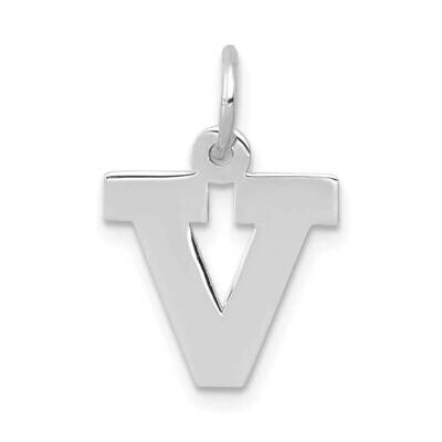 Block Initial V Charm 10k White Gold Small 10YC665V, MPN: 10YC665V,