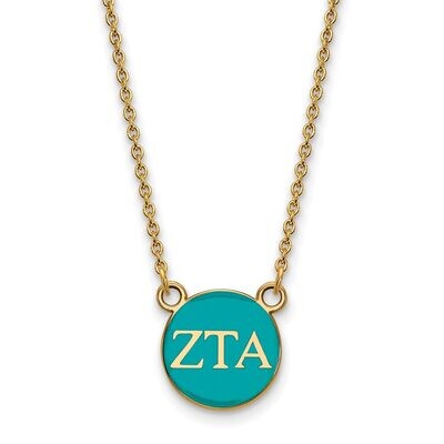 Zeta Tau Alpha Extra Small Enameled Pendant with 18 Inch Chain Gold-plated Silver GP029ZTA-18, MPN:…