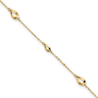 6-Station Oval Link 9 Inch Plus 1 Inch Extender Anklet 14k Gold ANK328-9, MPN: ANK328-9, 8839578104…