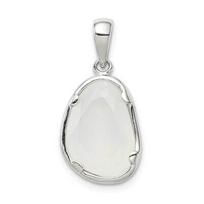 White Chalcedony Stone Pendant Sterling Silver QP5110, MPN: QP5110, 886774081571
