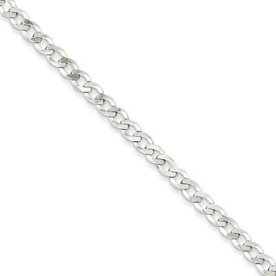 18 Inch 4.5mm Close Link Flat Curb Chain Sterling Silver QLB120-18, MPN: QLB120-18, 886774415055