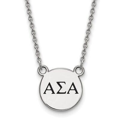 Alpha Sigma Alpha Extra Small Enameled Pendant with 18 Inch Chain Sterling Silver SS016ASI-18, MPN:…