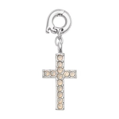 Nikki Lissoni Sparkling Cross Charm Silver-Plated 20mm D1120SM, MPN: D1120SM, 8718819238560