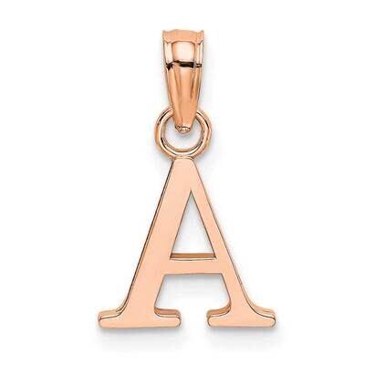 A Block Initial Charm 14k Rose Gold Polished K6423RA, MPN: K6423RA, 637218161386