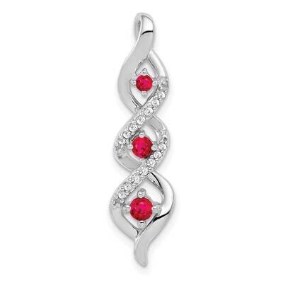 .25 Ruby Twisted Chain Slide 14k White Gold Diamond PM5264-RU-008-WA, MPN: PM5264-RU-008-WA, 883957…