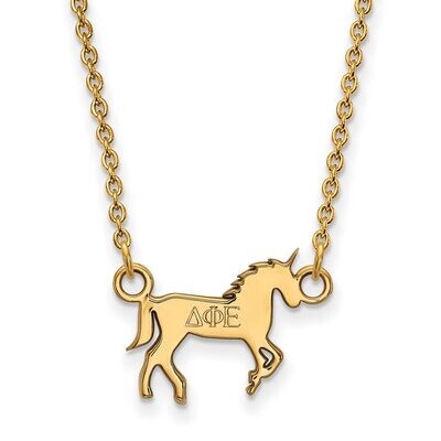 Delta Phi Epsilon Extra Small Pendant with 18 Inch Chain Gold-plated Silver GP039DPH-18, MPN: GP039…