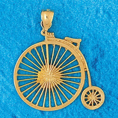 Dazzlers Jewelry Biker Bicycle Pendant Necklace Charm Bracelet in Yellow, White or Rose Gold 3655, …