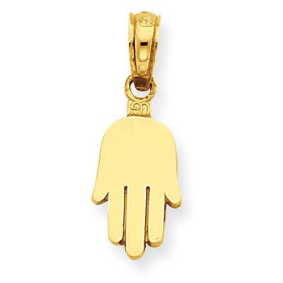 Small Solid Hamsa Pendant 14k Gold C4468, MPN: C4468, 637218042692