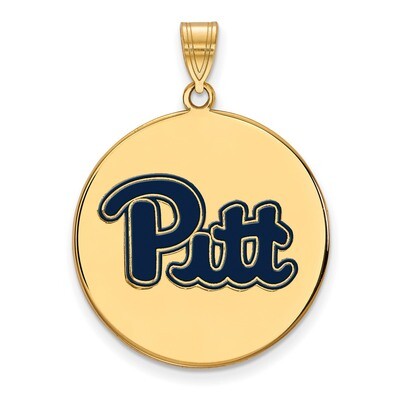 University of Pittsburgh Large Enamel Disc Pendant Gold-plated Sterling Silver GP075UPI, MPN: GP075…