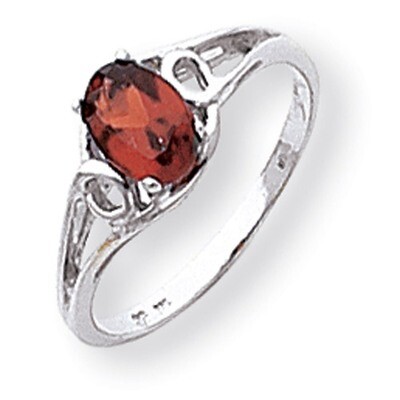 Polished 6x4 Oval Gemstone Ring Mounting 14k White Gold Y2206, MPN: Y2206,