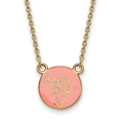 Delta Zeta Extra Small Enameled Pendant with 18 Inch Chain Gold-plated Silver GP042DZ-18, MPN: GP04…