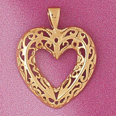 Dazzlers Jewelry Heart Pendant Necklace Charm Bracelet in Yellow, White or Rose Gold 3792, MPN: DZ-…
