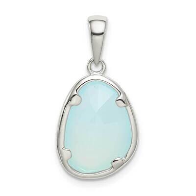 Blue Chalcedony Stone Pendant Sterling Silver QP5108, MPN: QP5108, 883957965239