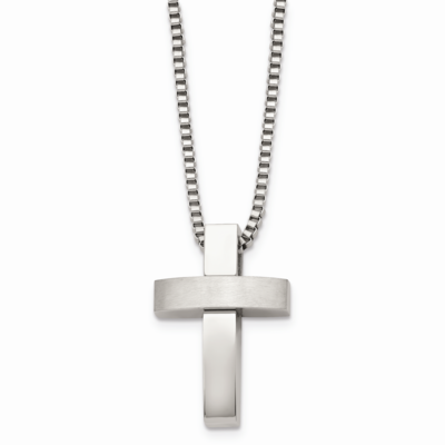 Cross Pendant 22 Inch Necklace Stainless Steel SRN504-22 by Chisel, MPN: SRN504-22, 886774040783